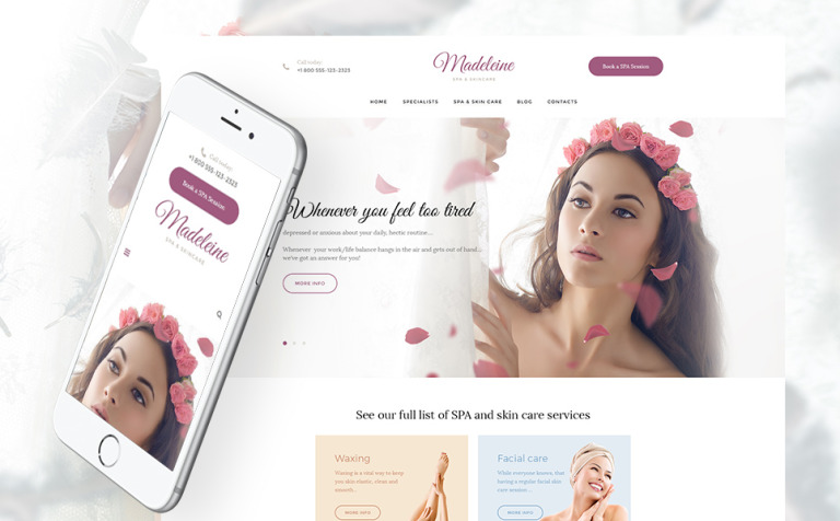 Madeleine - Spa Health & Skincare Responsive WordPress Theme Big Screenshot Madeleine - Spa Health & Skincare WordPress Theme New Screenshots BIG