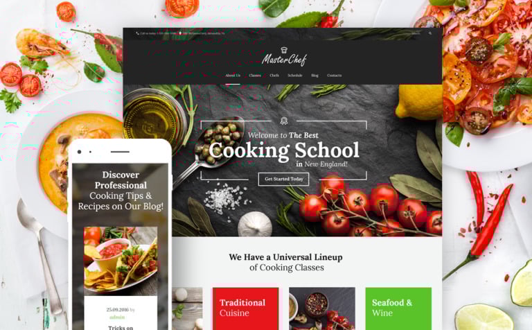 Master Chef Cooking School WPML ready WordPress Template Big Screenshot Master Chef Cooking School WordPress Theme New Screenshots BIG