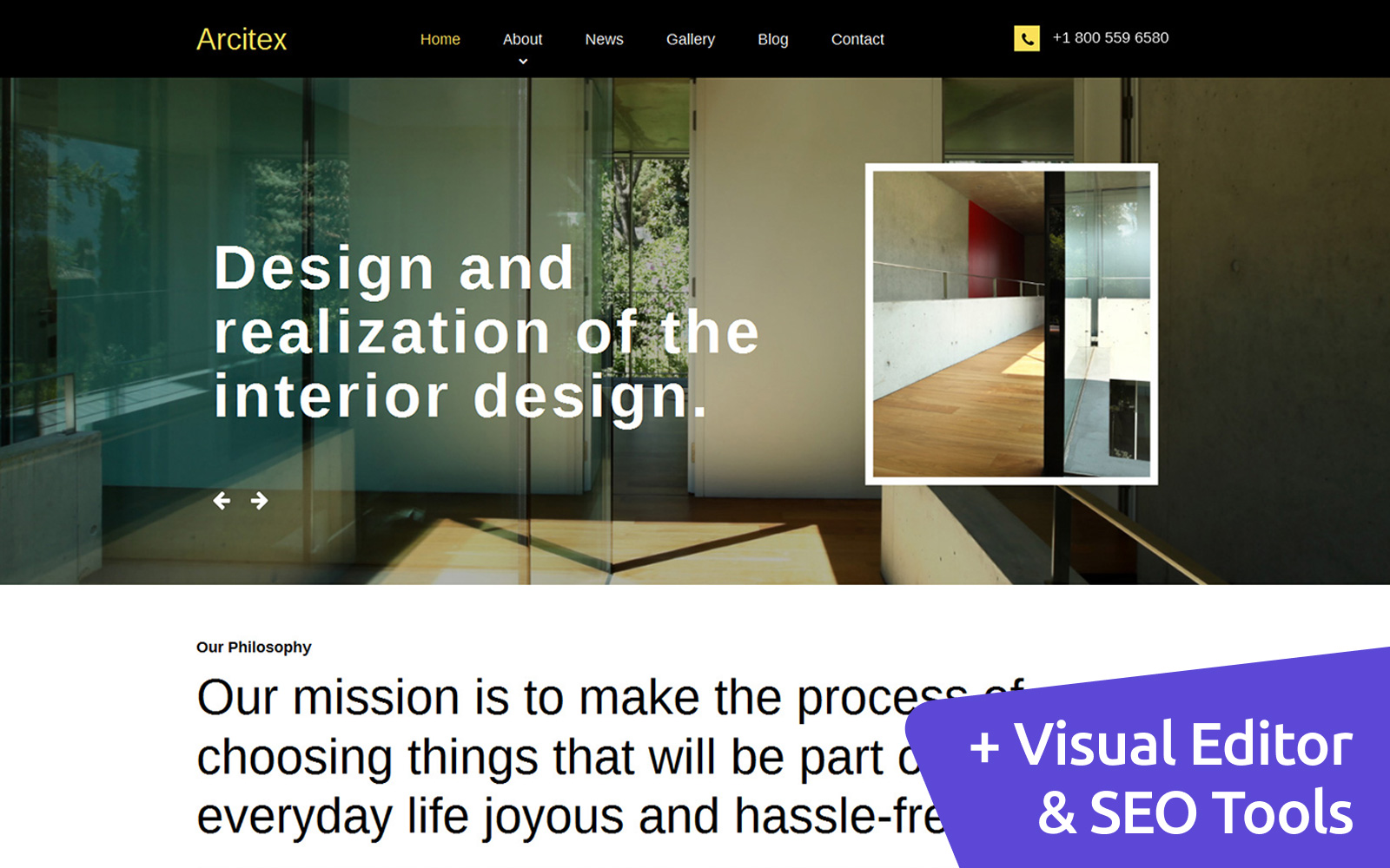 Moto CMS 3 Template namens "Archtex - Architectural Services" #59074