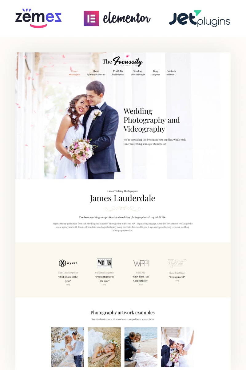 Responsive Focussity - Wedding Photography Wordpress #59049