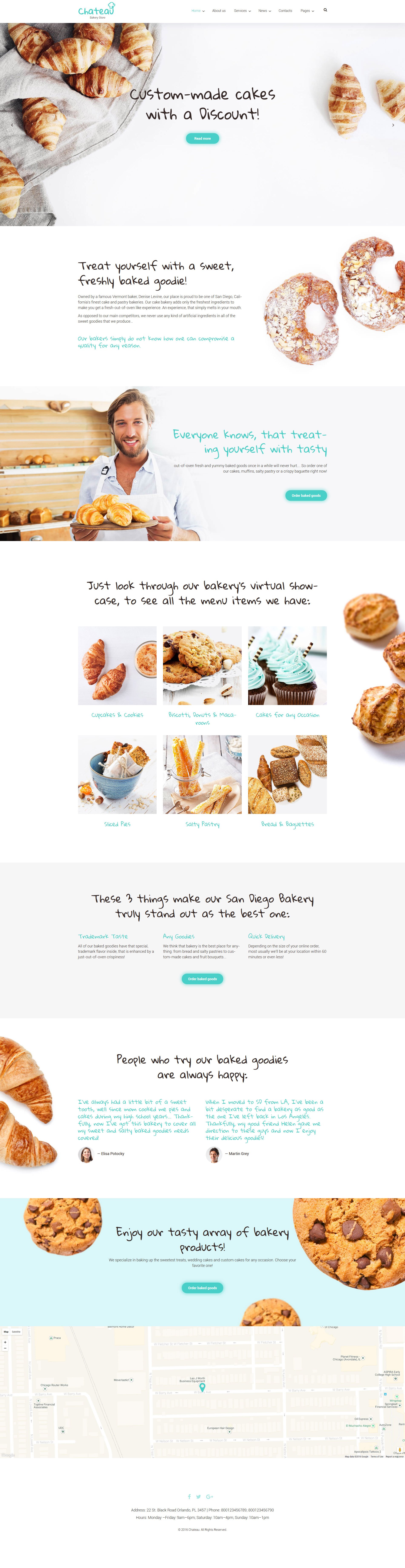 Responsivt Chateau - Bakery and Receipts WordPress-tema #59016