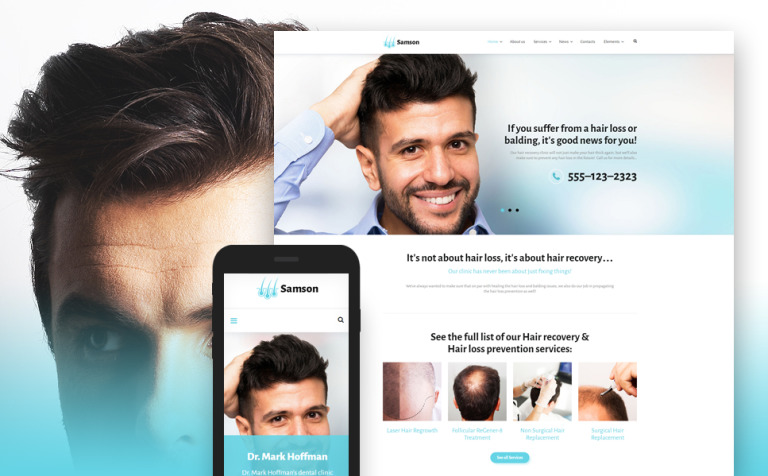Samson - Hair Recovery Clinic Responsive WordPress Theme Big Screenshot Samson - Hair Recovery Clinic WordPress Theme New Screenshots BIG