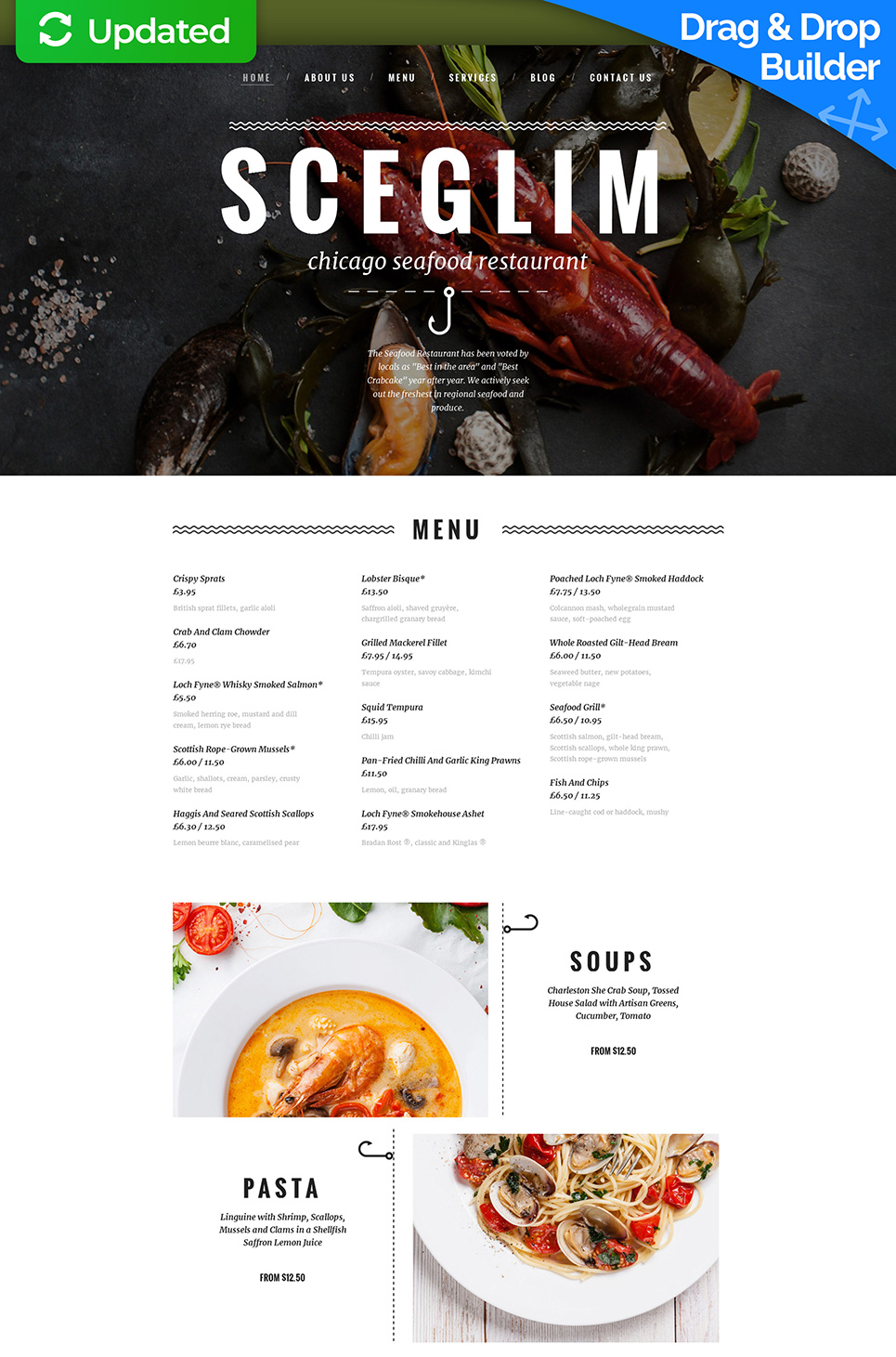 Seafood Restaurant Responsive Moto CMS 3 Template New Screenshots BIG