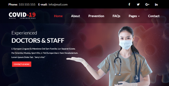 шаблон сайта corona virus