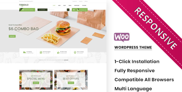 тема магазина быстрого питания и ресторанов woocommerce