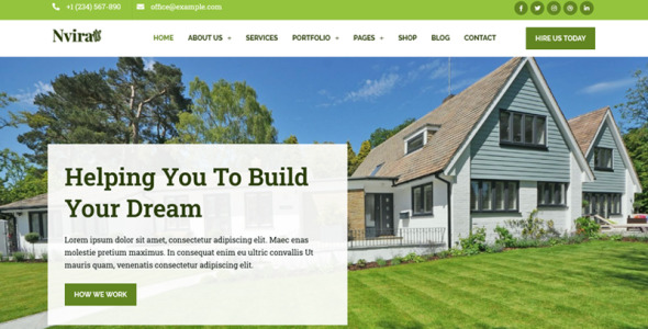услуги по озеленению и ландшафтному дизайну с темой wordpress elementor