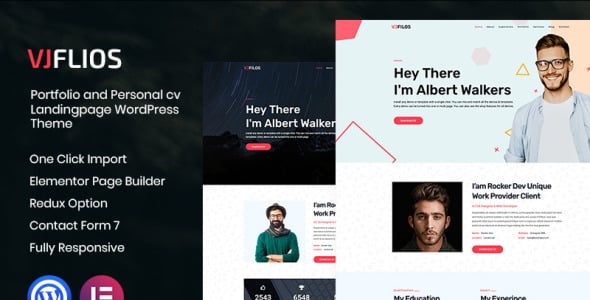 Portfolios and Personal CV Landingpage WordPress Theme