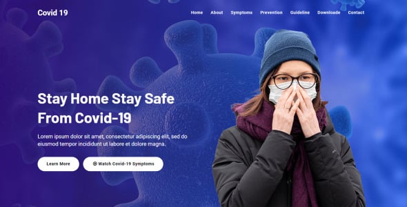 шаблон медицинской целевой страницы corona virus