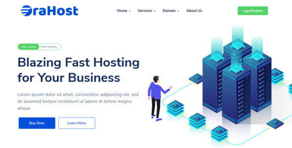 шаблон сайта erahost whmcs