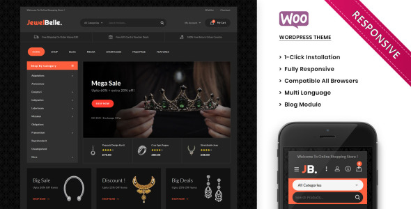 тема мега ювелирного магазина woocommerce