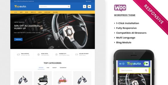 тема autopart responsive woocommerce