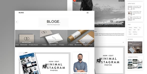 blog minimal blogging website template