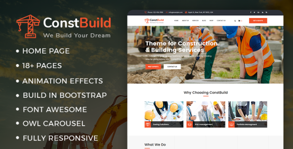 constbuild : шаблон сайта для строительства, строительства и реконструкции
