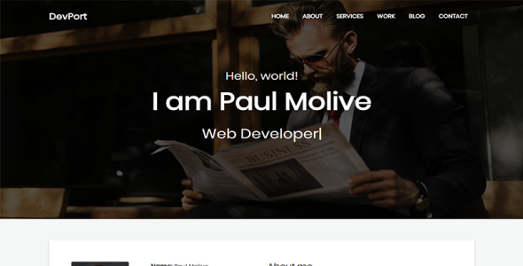 шаблон целевой страницы портфолио