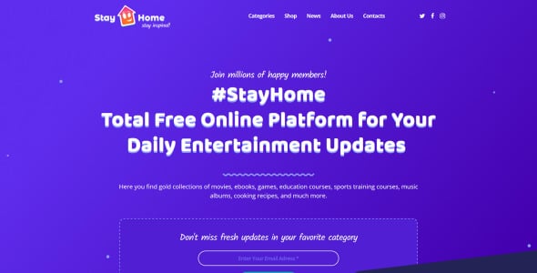 Stay Home Moto CMS 3 Template