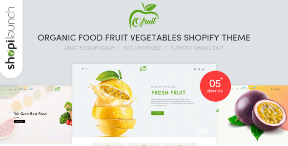 органическая еда фрукты овощи shopify тема