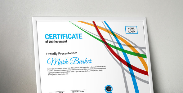 Шаблон сертификата на тему графика