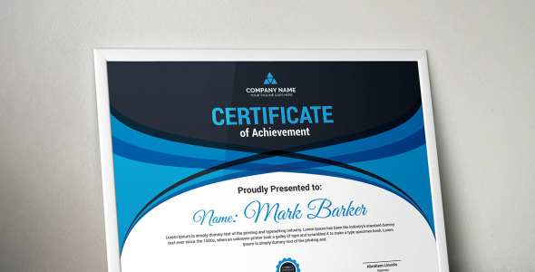 Шаблон сертификата на тему графика