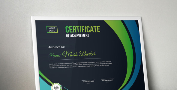 Шаблон сертификата на тему графика