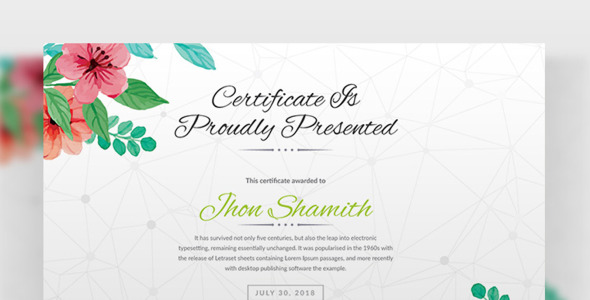 Шаблон сертификата на тему графика