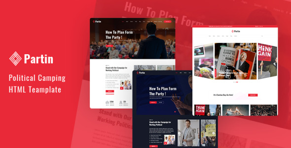 политическая кампания и партия html5 адаптивный шаблон веб-сайта