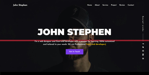 личный портфель html шаблон целевой страницы