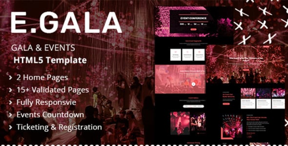 гала и мероприятия html шаблон сайта