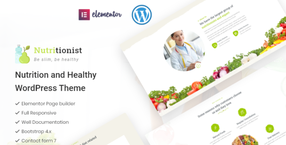 здоровье и питание многоцелевая тема wordpress elementor