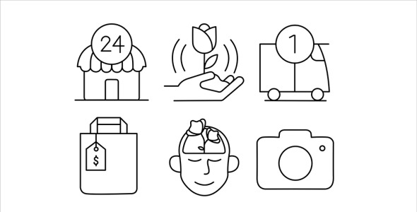 Набор иконок на тему графика