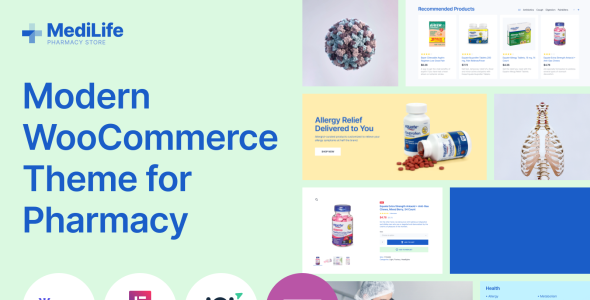 чистая аптека elementor woocommerce тема