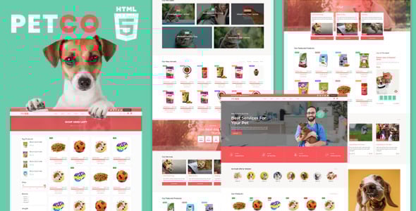 шаблон сайта магазина домашних животных и животных