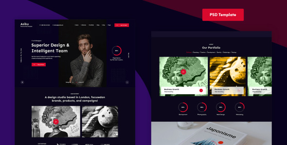 PSD шаблон на тему персональная страница
