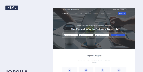 шаблон веб-сайта job board &amp; job listing