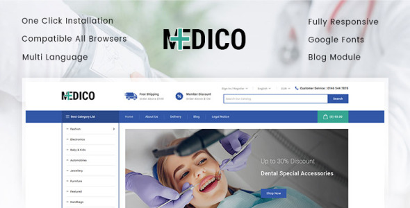 тема медицинского магазина prestashop