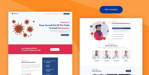 PSD шаблон на тему медицина