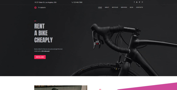 прокат велосипедов moto cms 3 шаблон