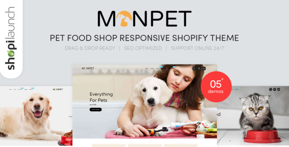 магазин кормов для домашних животных отзывчивая тема shopify