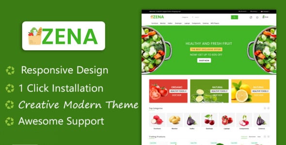 zena organic and grocery многофункциональная тема шаблон opencart