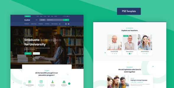 PSD шаблон на тему библиотека