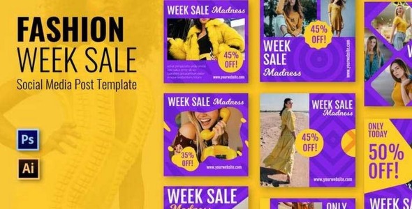 Шаблон для соцсетей на тему графика