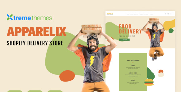 apparelix доставка еды shopify тема