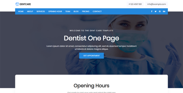 шаблон целевой страницы dentist html5