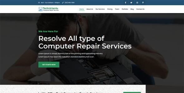 шаблон целевой страницы technician4u
