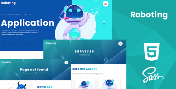 roboting creative html5 &amp; css3 отзывчивый шаблон веб-сайта темы