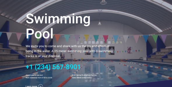 шаблон swimming pool moto cms 3