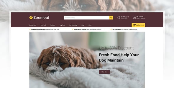 тема магазина домашних животных и животных prestashop