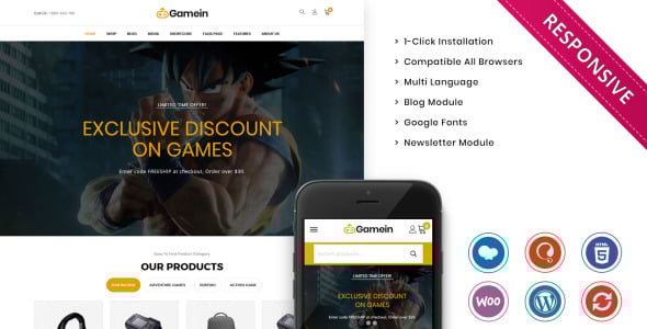 фирменная игровая тема woocommerce