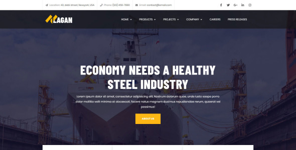 универсальный промышленный и заводской шаблон целевой страницы