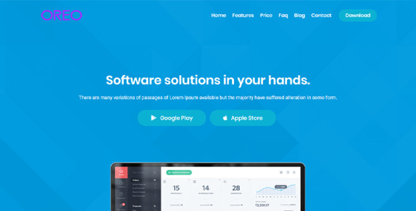 шаблон целевой страницы приложения