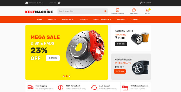 PSD шаблон на тему автомонтаж